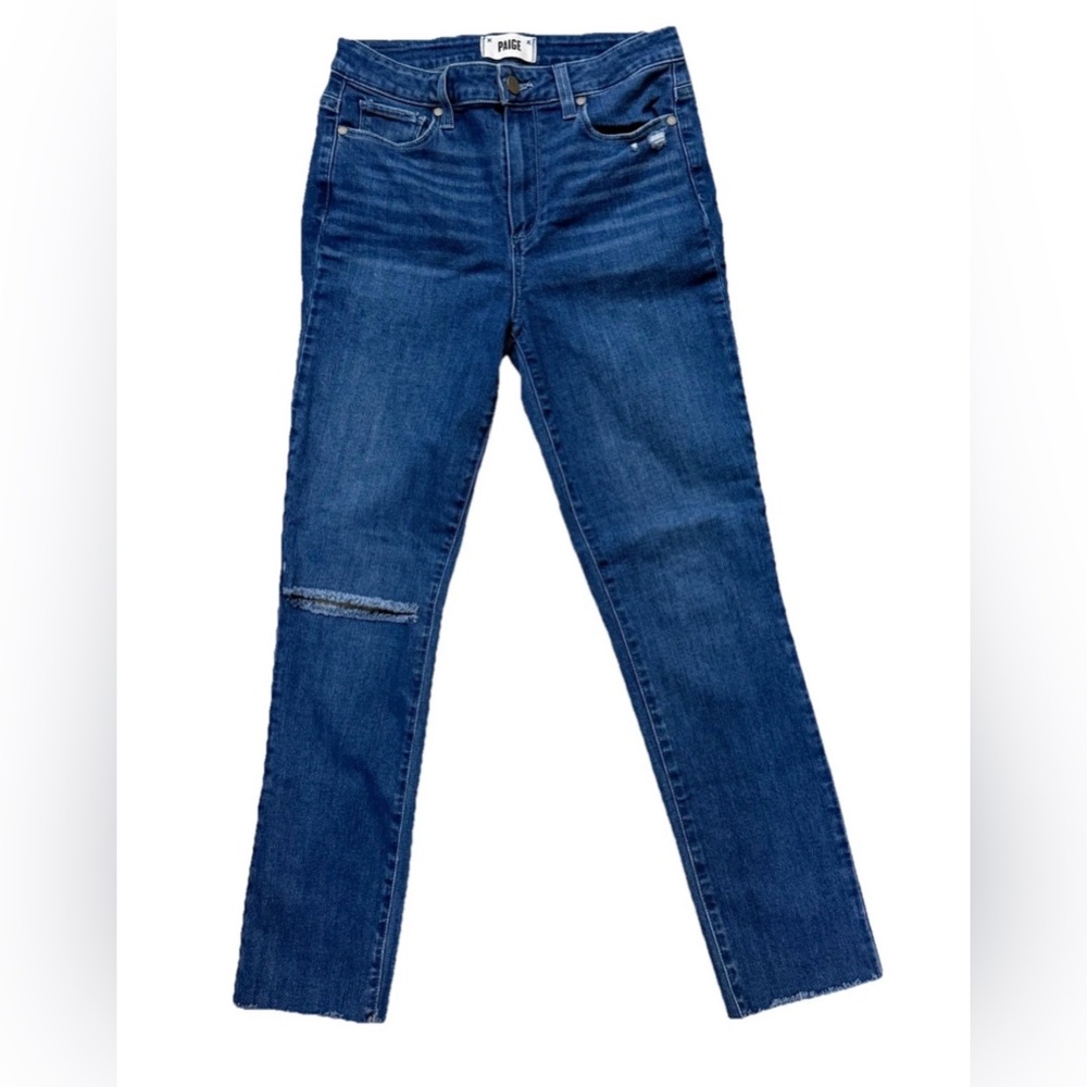 PAIGE Women's Hoxton Slim Distressed High Rise Skinny Jeans Size 28